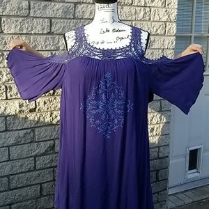 Kori America Blue Embroidered Tunic/Dress